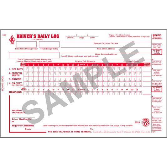 Drivers Daily Log Book with Detailed DVIR on back Carbon Type 100 Pack Box Free Shipping!